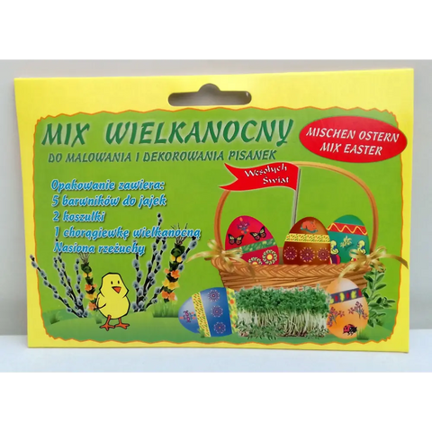 Polish Easter Egg Decorating Kit – Mix of Shrinking Sleeves, Decals & Traditional Dyes Easter Mix Nr2 (Mix Wielkanocny 2) Shop Belveder