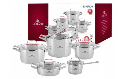 SUPERIOR 5-Piece Pot Set w Lids Gerlach USA