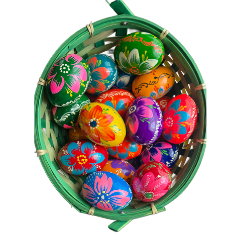 Polish Easter Hand Painted Wooden Eggs (Pisanki) Decorative Eggs for Easter Colors and patterns are randomly selected – each egg is unique Lalix