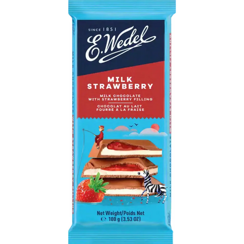 Wedel Milk Chocolate Milk Strawberry 3.5oz 100g E.Wedel