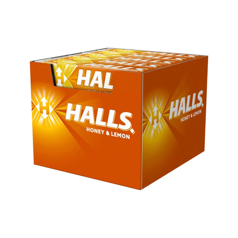 Halls Menthol Lozenges Honey & Lemon 1.18oz 33.5g(Pack of 20) Halls
