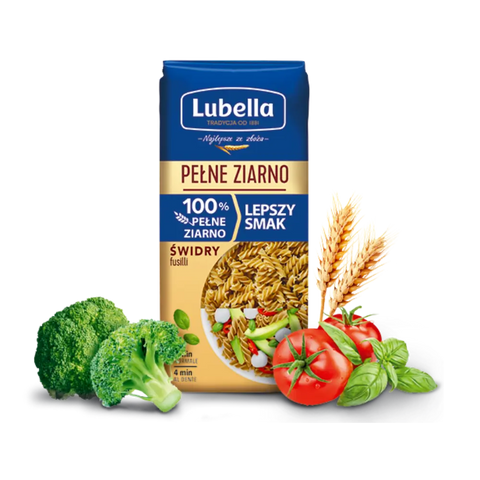 Lubella Wholegrain Pasta & Noodles Wholegrain Fusilli (Pelne Ziarno Swidry) 14.10oz 400g Lubella