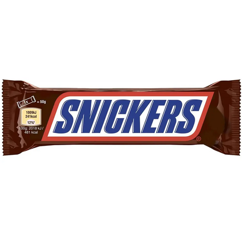 Snickers Chocolate Bar 1.75oz 50g (Single Bar) Snickers