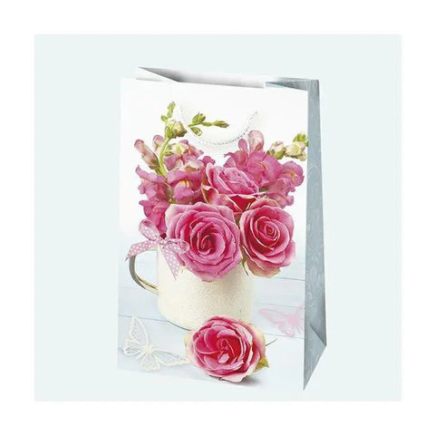 Elegant Gift Bag with White Roses and Lilies Lalix
