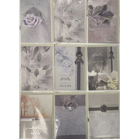 Sympathy Card with White Roses and Black Ribbon 1 Randomly Selected Lalix