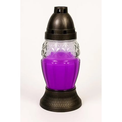 Glass Grave Candle Znicz Z30 Purple Znicz Polski