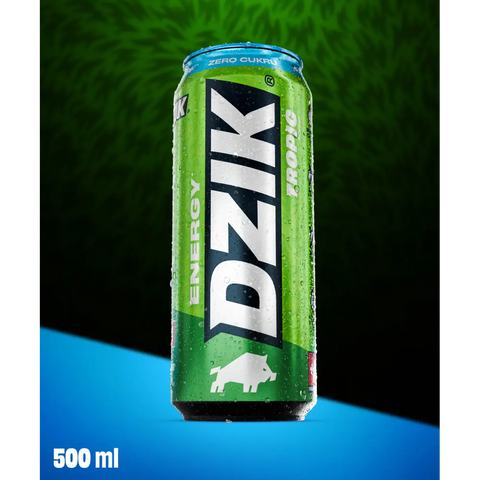 WK Dzik Energy Drink Tropic Zero Sugar High Caffeine 16.9fl oz 500ml WKDZIK