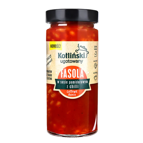 Kotliński Ogródek – Jarred Vegetables & Beans Beans in Hot Tomato Sauce 14.11oz 400g Kotliński