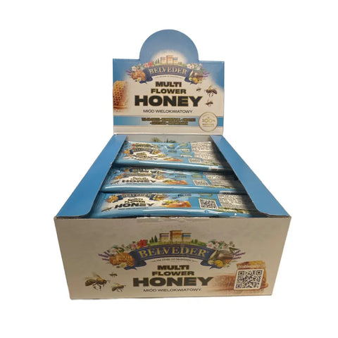 BELVEDER Multi Flower Honey Sachets 0.7 Oz 20g (Pack of 40) Display Belveder
