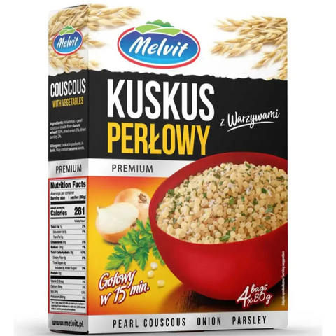 Melvit Pearl Couscous Pearl Couscous with Vegetables 4 x 2.8oz 80g Melvit