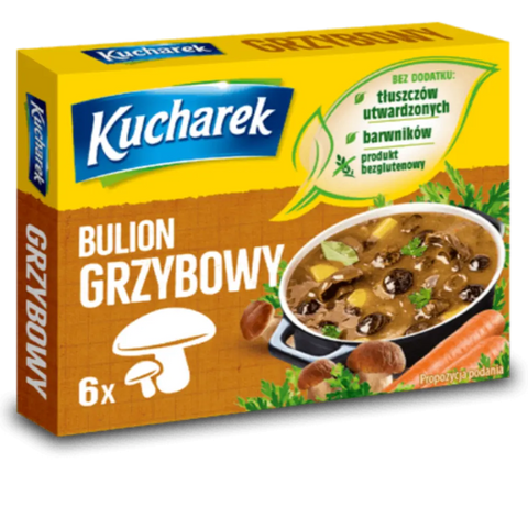 Kucharek Bouillon Cubes Mushroom 2.11oz 60g (Pack of 5) Kucharek