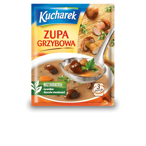 Kucharek Instant Soups Assortment Mushroom Soup 1.48oz 42g (Pack of 5) Kucharek
