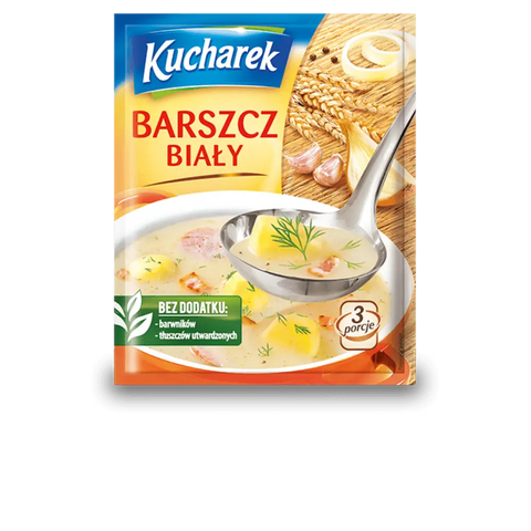 Kucharek Instant Soups Assortment White Borscht (Barszcz Biały) 1.41oz 40g (Pack of 5) Kucharek
