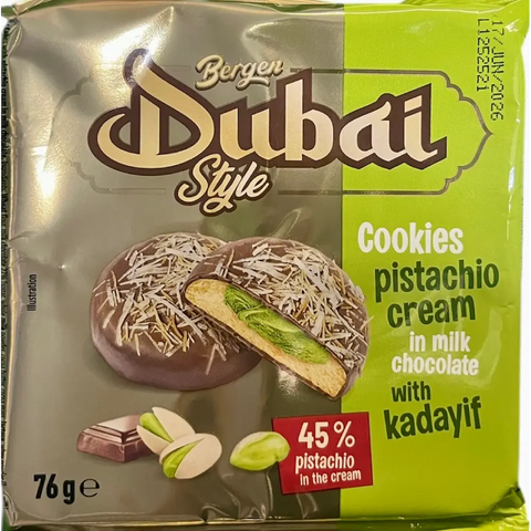 Spomet - Bergen 'Dubai' Cookies Pistachio Cream & Kadayif 2.68 oz 76g Bergen