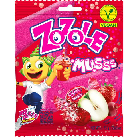 Mieszko Zozole ā Fruity Chewy Candies Fizzzy Candies Apple, Cherry & Strawberry 2.64oz 75g (Pack of 5) Mieszko