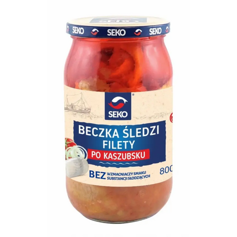 Seko Herring & Mackerel ā Traditional Polish Recipes Herring in Sweet Tomato-Onion Sauce "Kashubian" 28.22oz 800g Seko