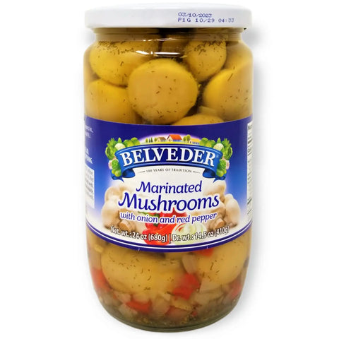 Belveder Marinated Mushrooms with Onion and Red Pepper Belveder