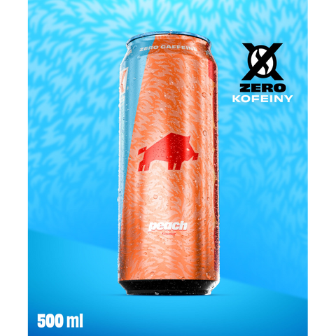 WK Dzik Energy Drink Peach Zero Sugar Zero Caffeine 16.9fl oz 500ml WKDZIK
