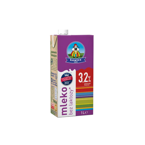 Mleczarnia Łowicz Milk Łowickie UHT Milk 3.2% Lactose Free 33.8fl oz 1L Mleczarnia Łowicz