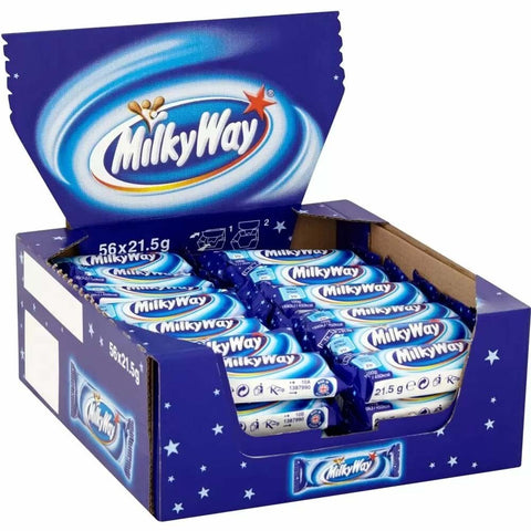 Milky Way Chocolate Bars 0.76oz 21.5g (Pack of 56) Milky Way