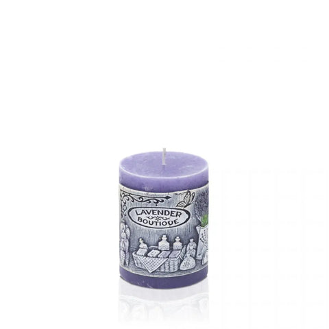 Boutique Lavender Scented Pillar Candle – 70×90 mm by Bartek Candles Bartek Candles