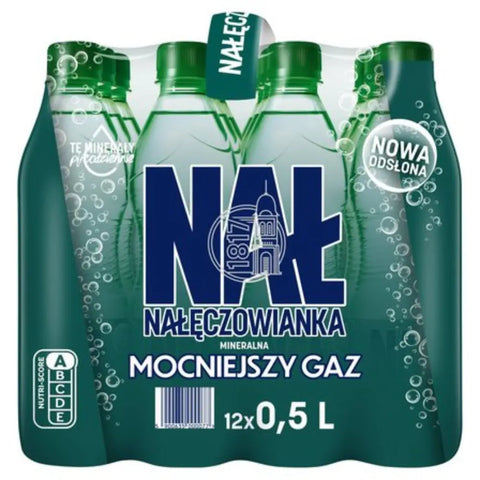 Nałęczowianka Mineral Water, Stronger Carbonation 12 x 16.9fl oz 500ml Naleczowianka