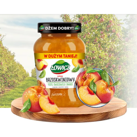 Lowicz Jam Traditional Fruit Spread XXL Peach 15.9oz 450g Lowicz