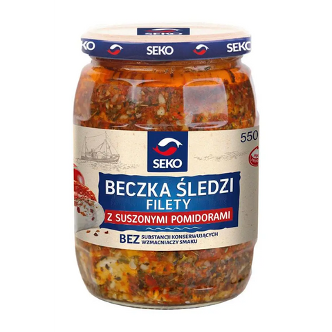 Seko Herring & Mackerel – Traditional Polish Recipes Herring with Dried Tomato 19.4oz 550g Seko