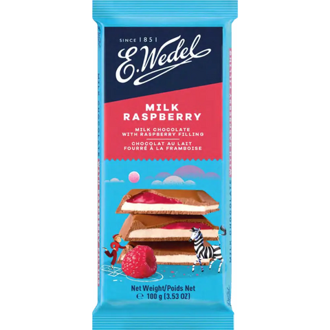 E.Wedel Chocolate Milk Raspberry 3.5oz 100g E.Wedel