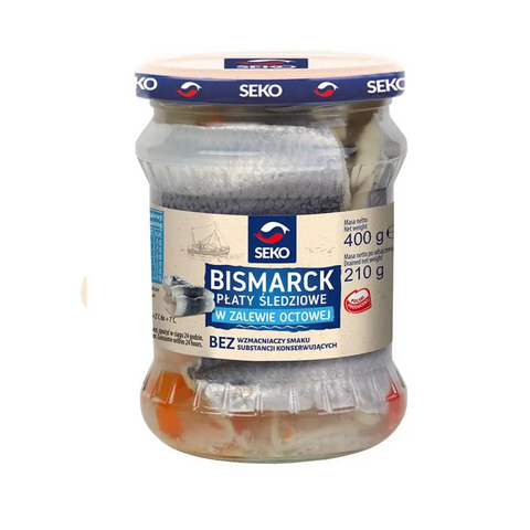 Seko Marinated Herring Fillets & Rolmops "Bismarck" 14.11oz 400g Seko