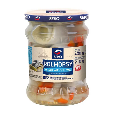 Seko Marinated Herring Fillets & Rolmops "Rolmopsy" 14.11oz 400g Seko