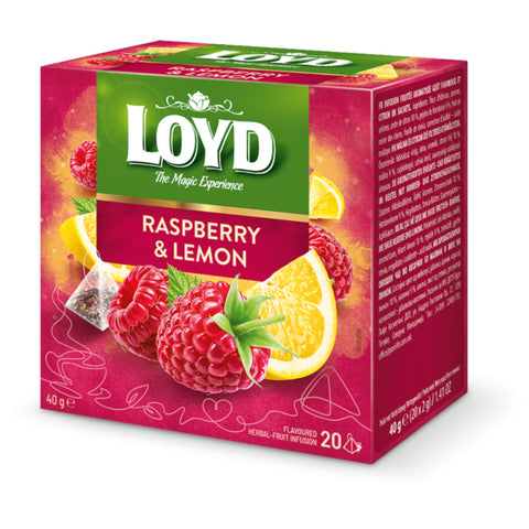 Loyd Tea Fruit Infusions Raspberry & Lemon Pyramids Loyd
