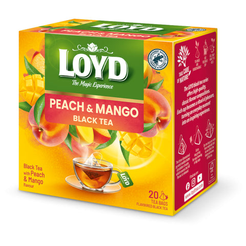 Loyd Black Tea Peach & Mango Pyramids 20 Bags Loyd