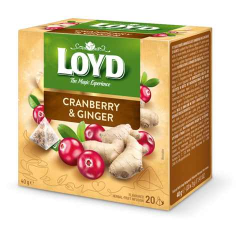 Loyd Tea Fruit Infusions Cranberry & Ginger Pyramids Loyd