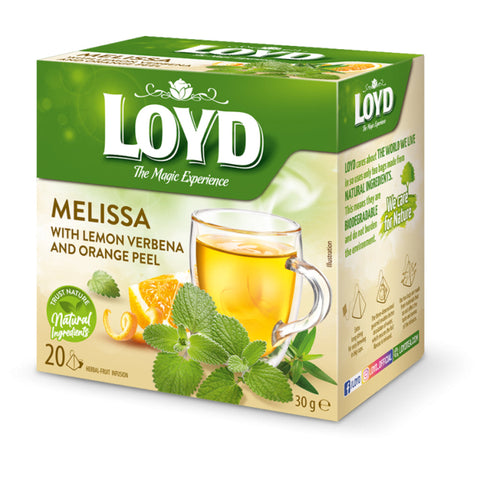 Loyd Tea Herbal & Fruit Infusions Melissa & Lemon Verbena & Orange Peel Pyramids Loyd