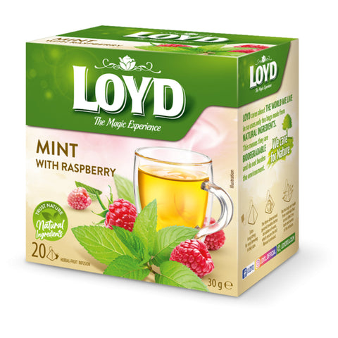 Loyd Tea Herbal & Fruit Infusions Mint & Raspberry Pyramids Loyd