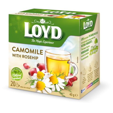 Loyd Tea Herbal & Fruit Infusions Camomile & Rosehip Pyramids Loyd