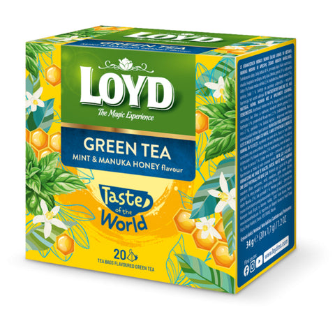 Loyd Tea Taste of World Green Tea Mint & Manuka Honey Flavour Pyramids Loyd
