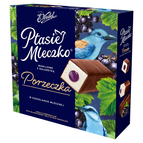 Wedel Bird’s Milk (Ptasie Mleczko) Chocolate Covered Marshmallow Treats Vanilla with Blackcurrant Jelly Vanilla with Blackcurrant Jelly 12oz 340g E.Wedel