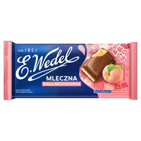 Wedel Milk Chocolate Milk Chocolate with White Peach 3.5oz 100g E.Wedel