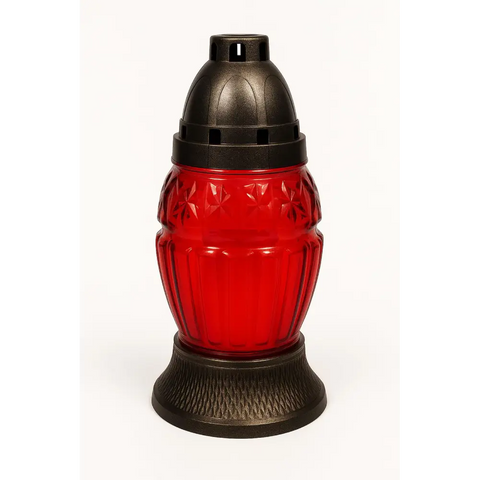 Glass Grave Candle Znicz Z30 Red Znicz Polski