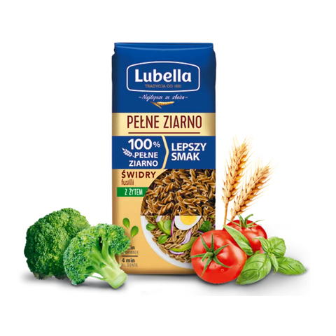 Lubella Wholegrain Pasta & Noodles Wholegrain Fusilli with Rye (Pelne Ziarno Swidry z Zytem) 14.10oz 400g Lubella
