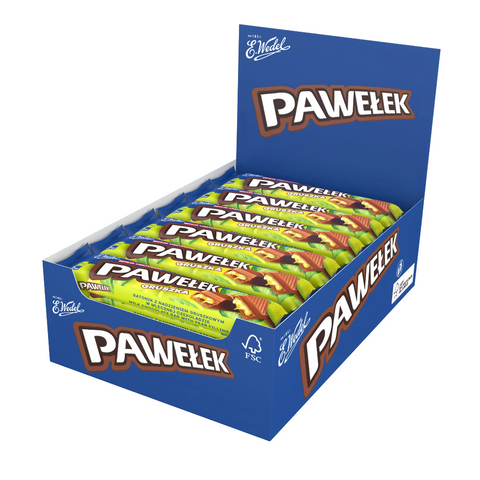 Wedel Pawełek Milk Chocolate with Pear 1.59oz 45g(Pack of 24) E.Wedel
