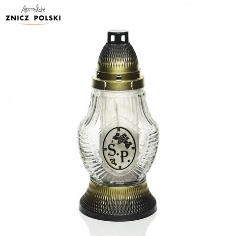 Polish Grave Candle – Traditional Memorial Light – Znicz Poland ST8 Gold Znicz Polski