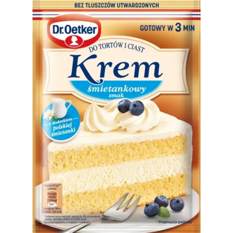 Dr. Oetker Cake Creams Cream Cake Filling (Śmietankowy) 4.2oz 120g Dr.Oetker