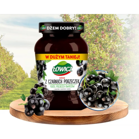 Lowicz Jam Traditional Fruit Spread XXL Black Currant 15.9oz 450g Lowicz