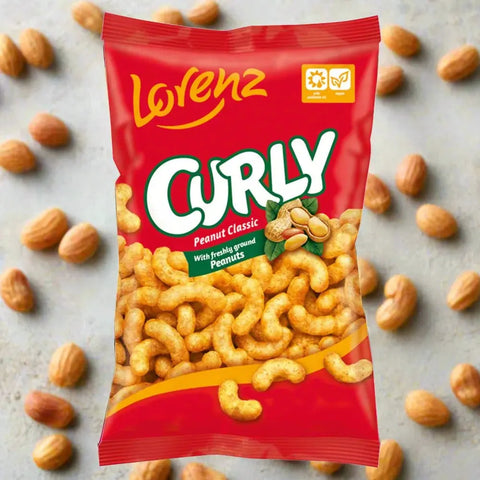 Lorenz Curly – Corn Puffs with Peanut Flavor 4.23oz 120g Lorenz