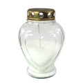 Glass Grave Candle – Heart-Shaped Memorial Light White Znicz Polski