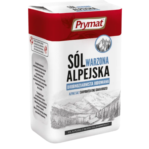 Prymat Salt Alpine Salt Iodized Fine Grain – 2.2lb 1kg Prymat