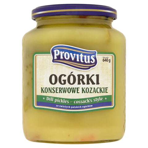 Dill Pickles in Mustard Marinade 'Kozackie' 22.5oz 640g Provitus